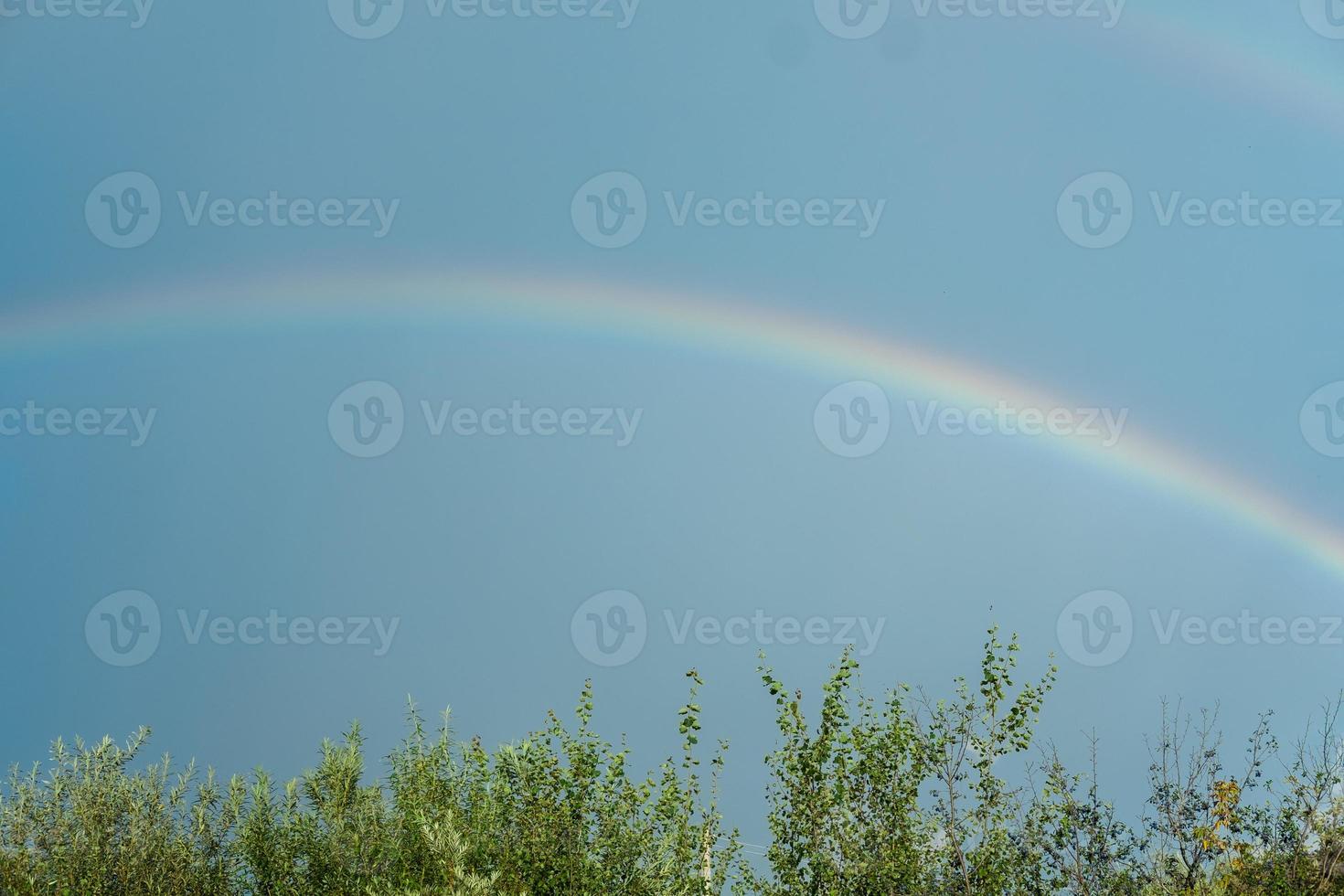 een afm regenboog in de lucht bovenstaand de bomen foto