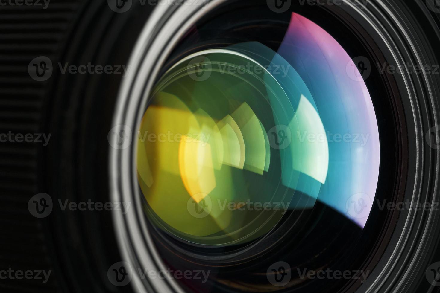 een camera lens met een mooi detailopname optisch eenheid net zo een substraat. foto