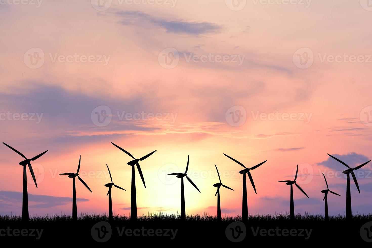 wind macht is een van de snelste groeit hernieuwbaar energie in de wereld. schoon energie concept wind energie foto