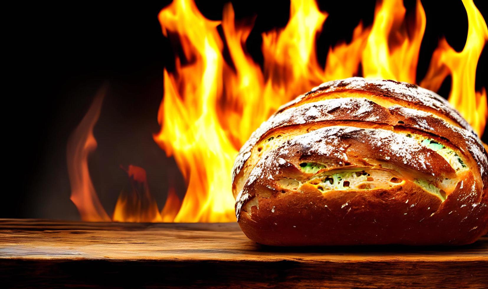 oven - traditioneel vers heet gekookt brood. brood dichtbij schieten. foto