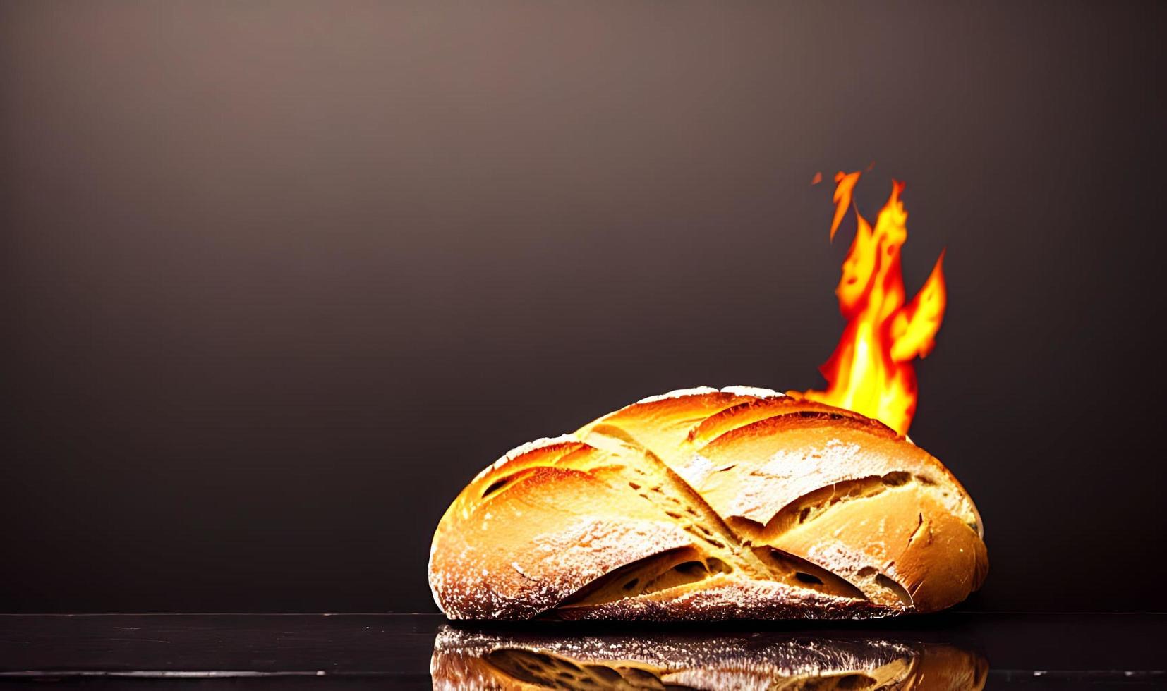 oven - traditioneel vers heet gekookt brood. brood dichtbij schieten. foto