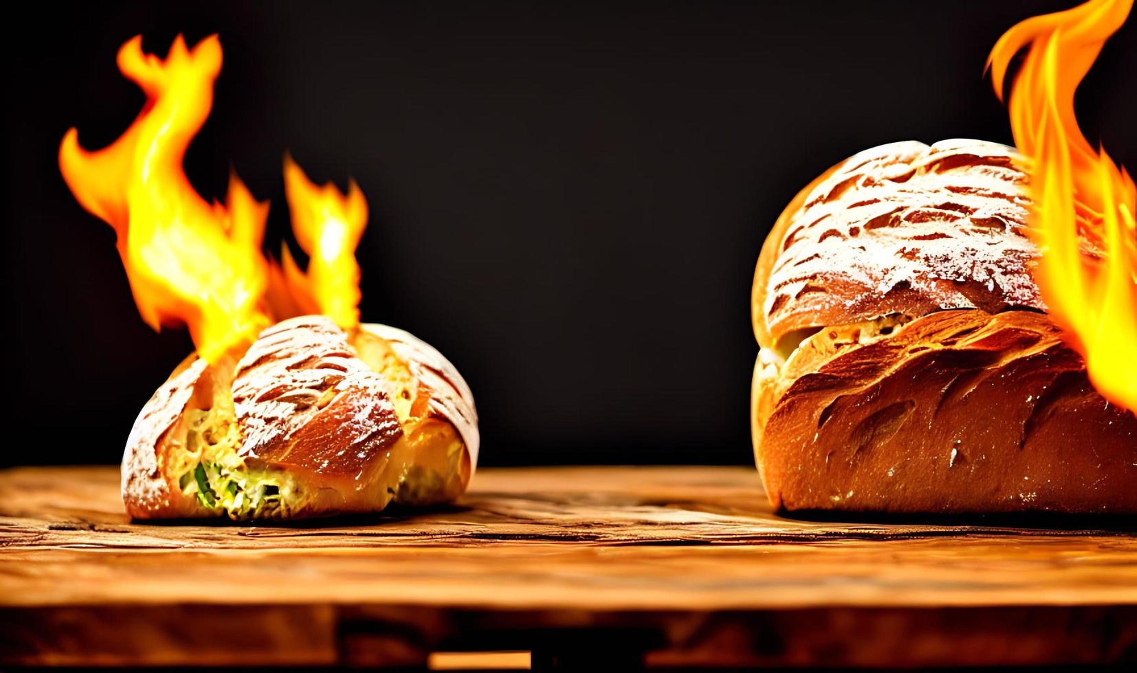 oven - traditioneel vers heet gekookt brood. brood dichtbij schieten. foto