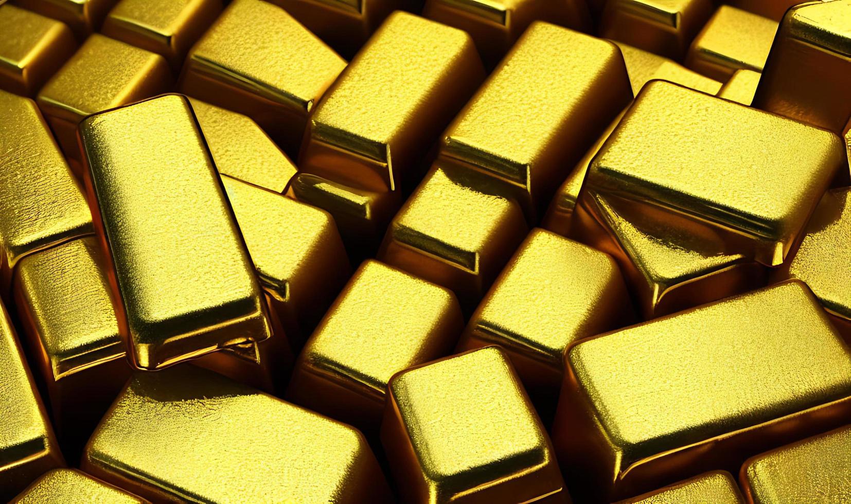 goud ingots. stack van goud bars, financieel concepten. foto