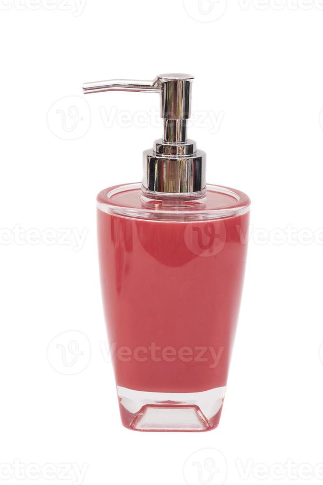 hand sanitizer zeep dispenser op witte achtergrond foto