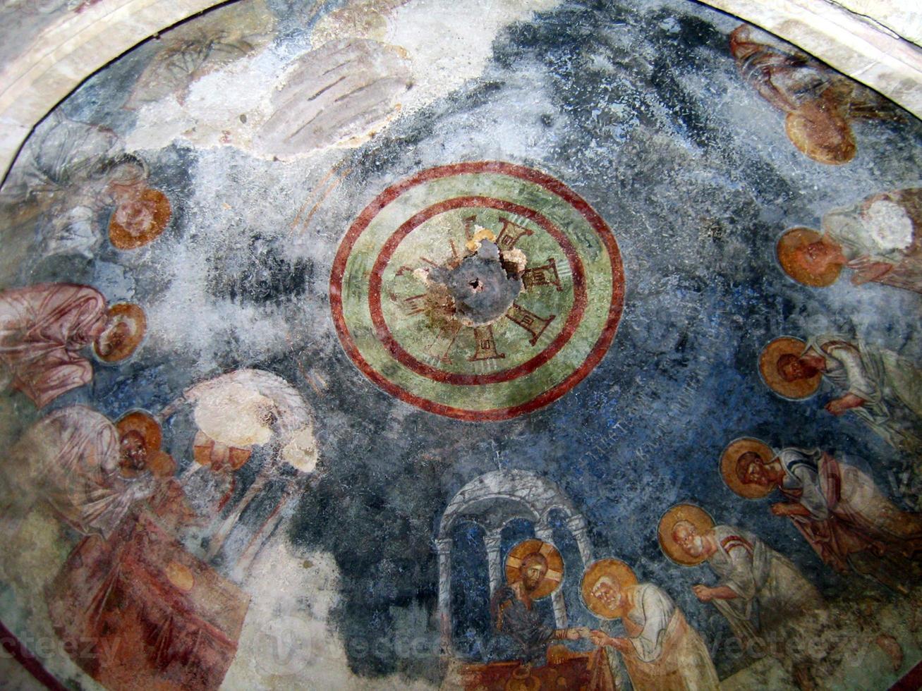 fresco Aan plafond in kerk van heilige nicholas in mira, kalkoen foto