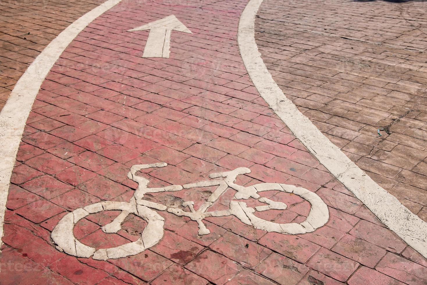 rood fiets rijbaan in de park, wandelen rijbaan, sport rijbaan foto