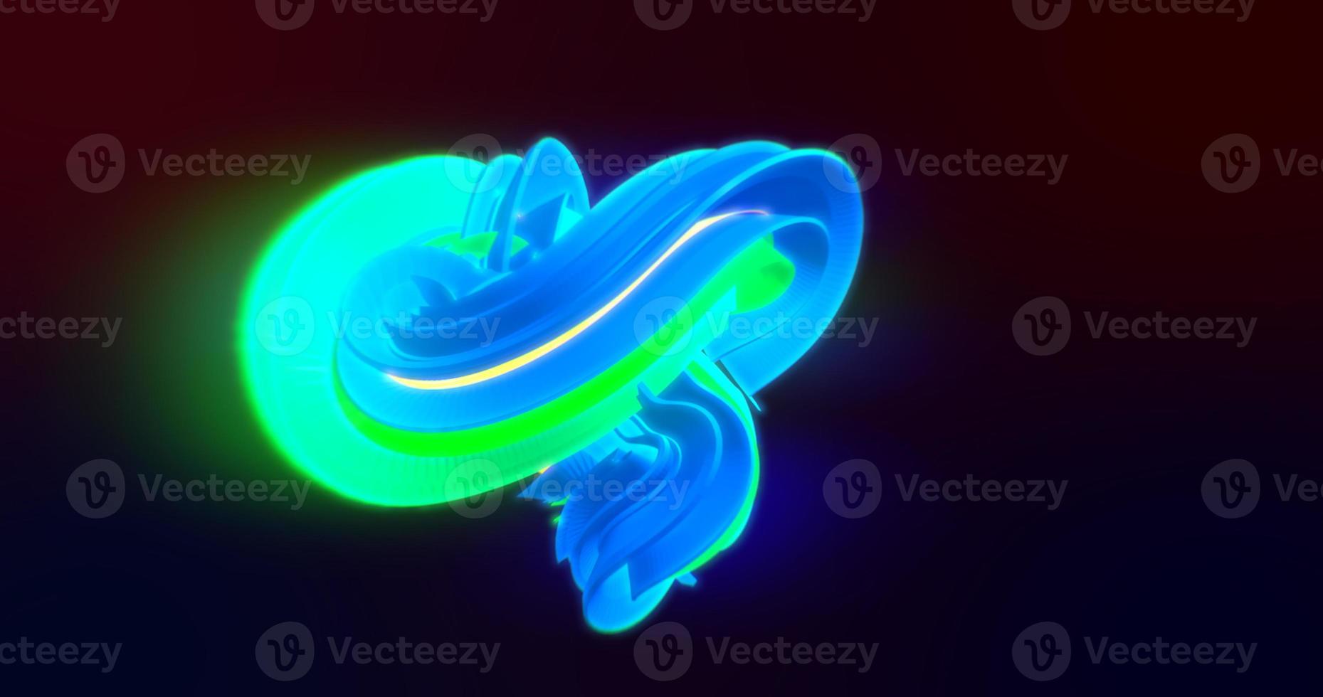 abstract mooi helder volumetrisch veelkleurig lichtgevend energie elektrisch spinnen figuren en spiralen, 3d lijnen Aan een donker achtergrond foto