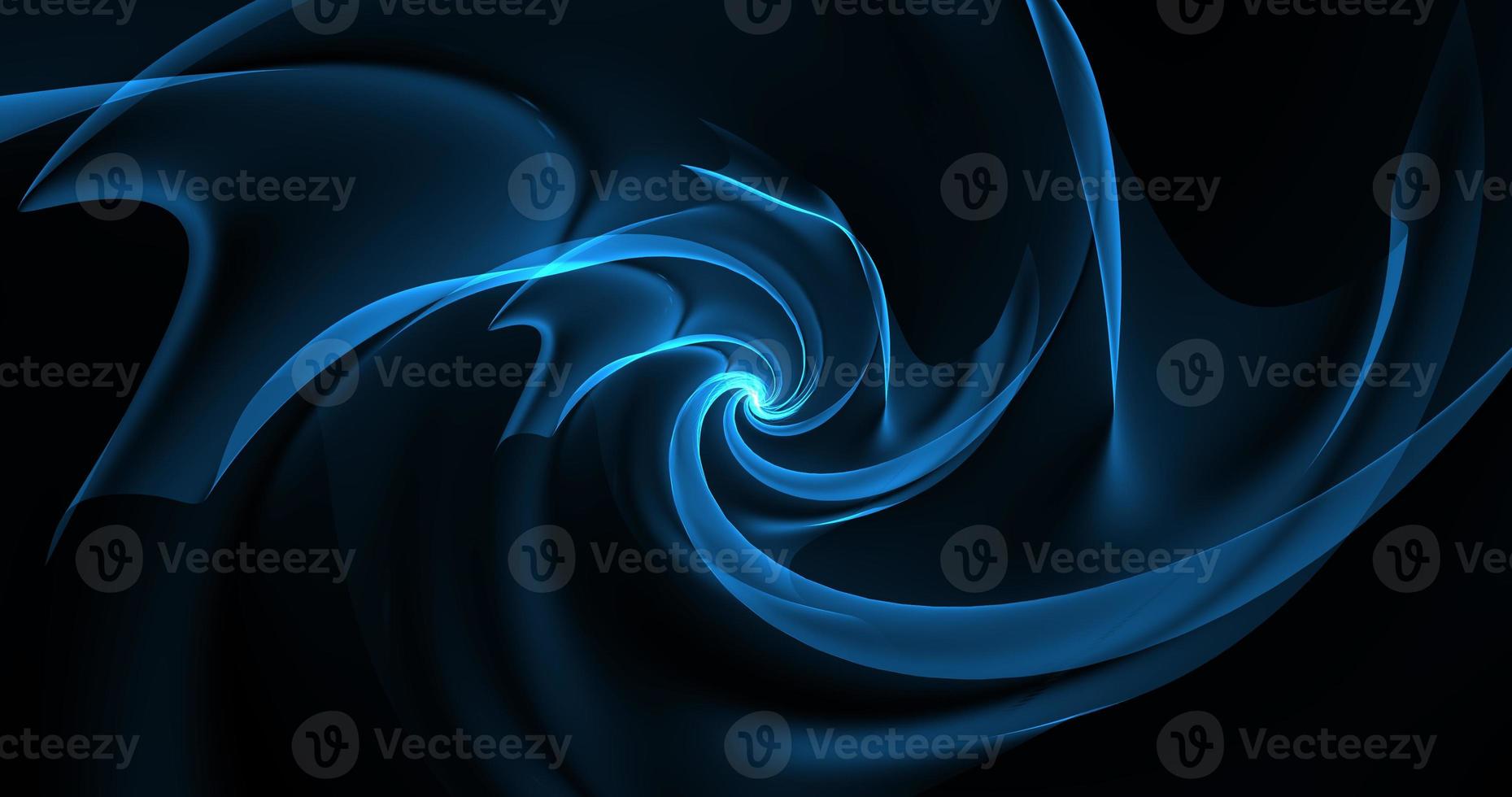 abstract achtergrond. een blauw spiraal van lijnen en een Golf vergelijkbaar naar een magisch energie mooi gloeiend rook in ruimte foto