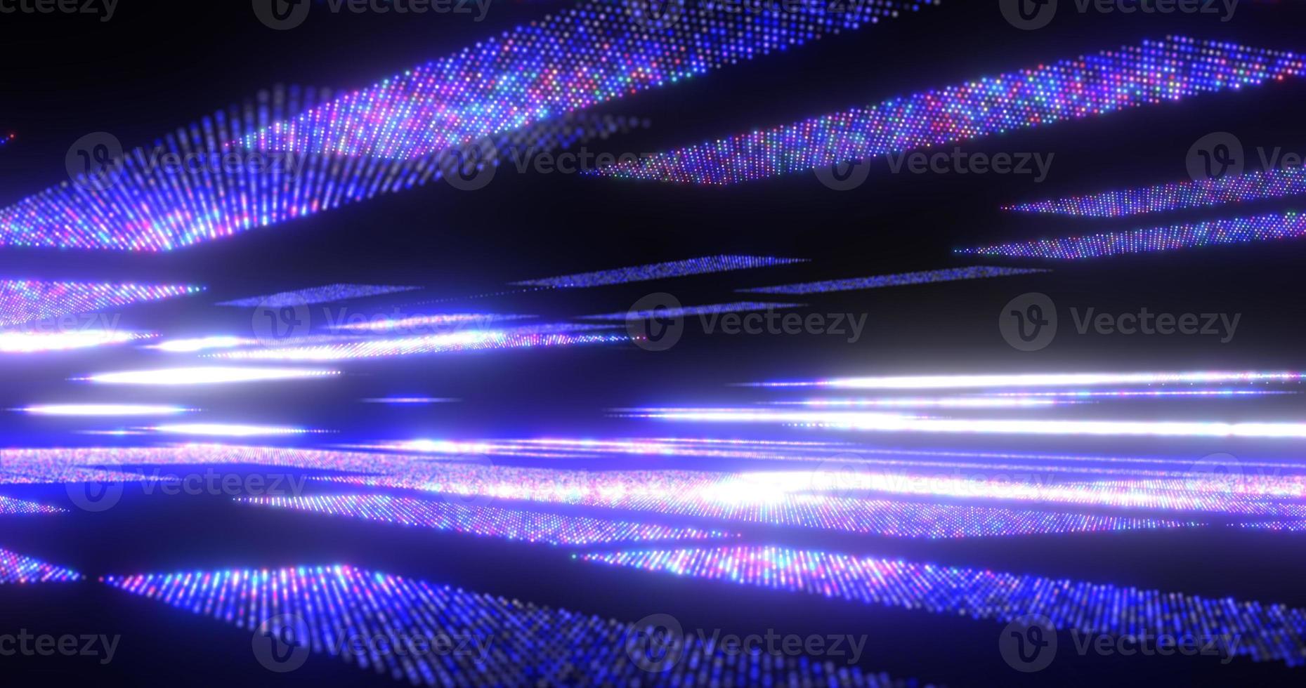 abstract achtergrond blauw van futuristische hi-tech rechthoeken van pixel deeltjes vliegend met gloed effect en achtergrond vervagen, screensaver foto