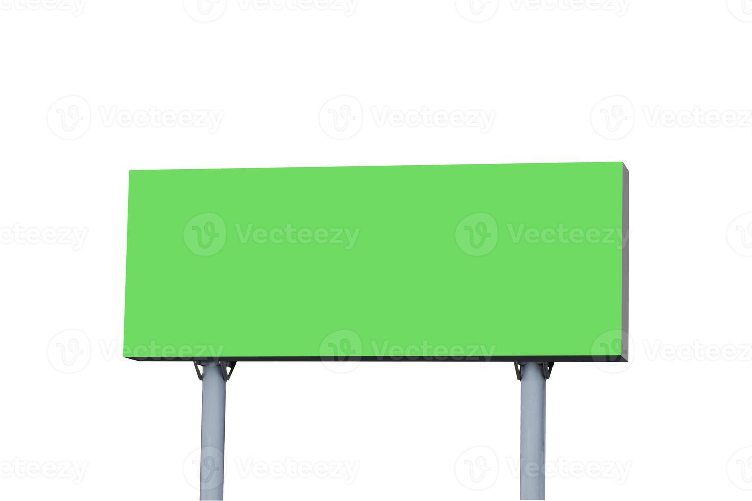 buitenshuis aanplakbord met groen achtergrond bespotten omhoog. knipsel pad foto