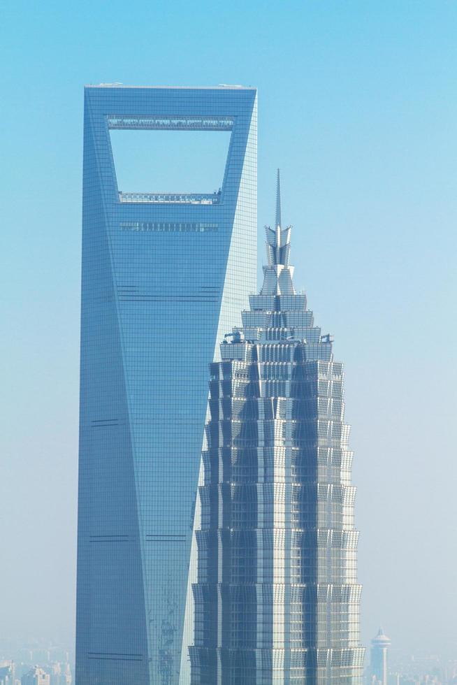 shanghai, china, 2020 - luchtfoto van gebouwen foto