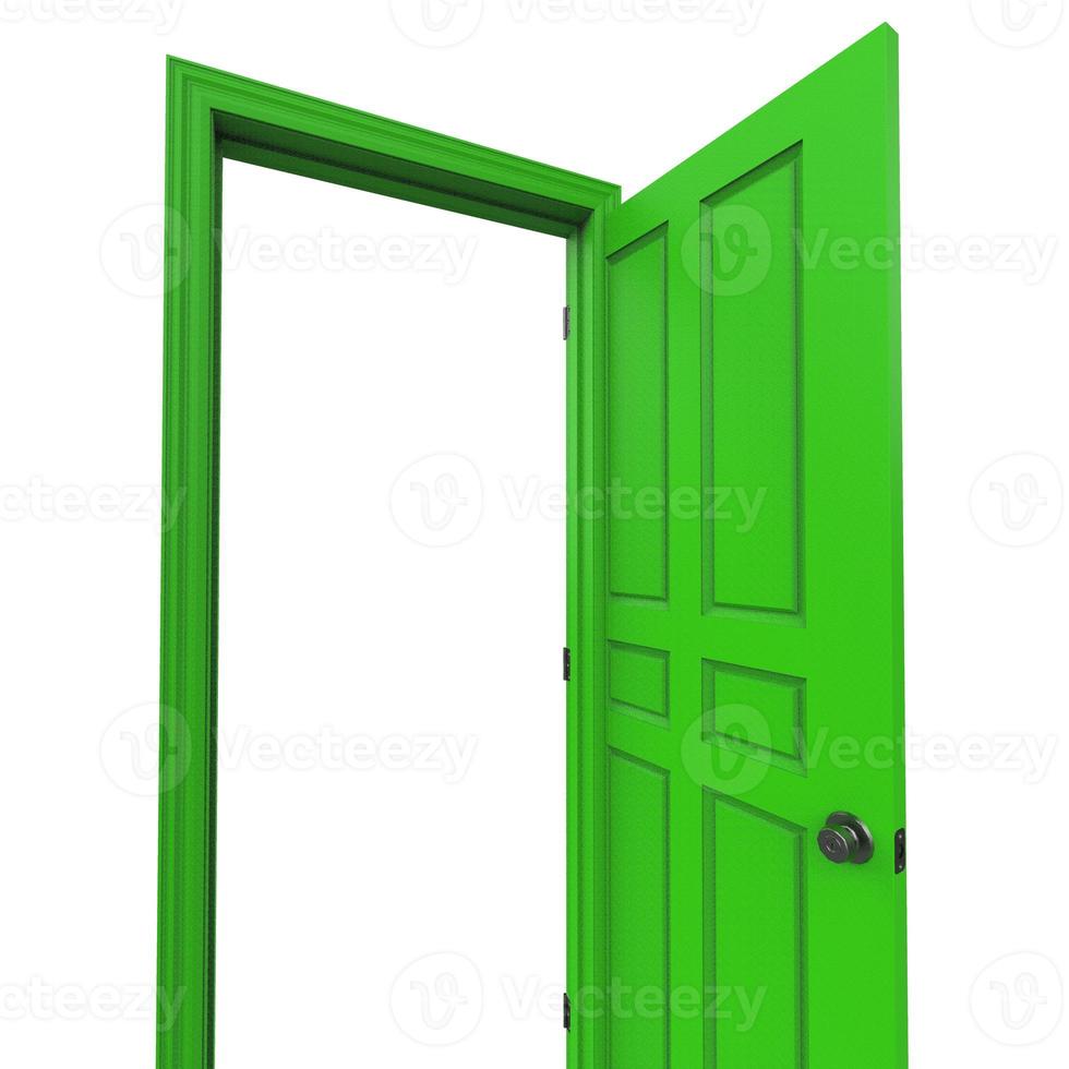 Open groen geïsoleerd deur Gesloten 3d illustratie renderen foto
