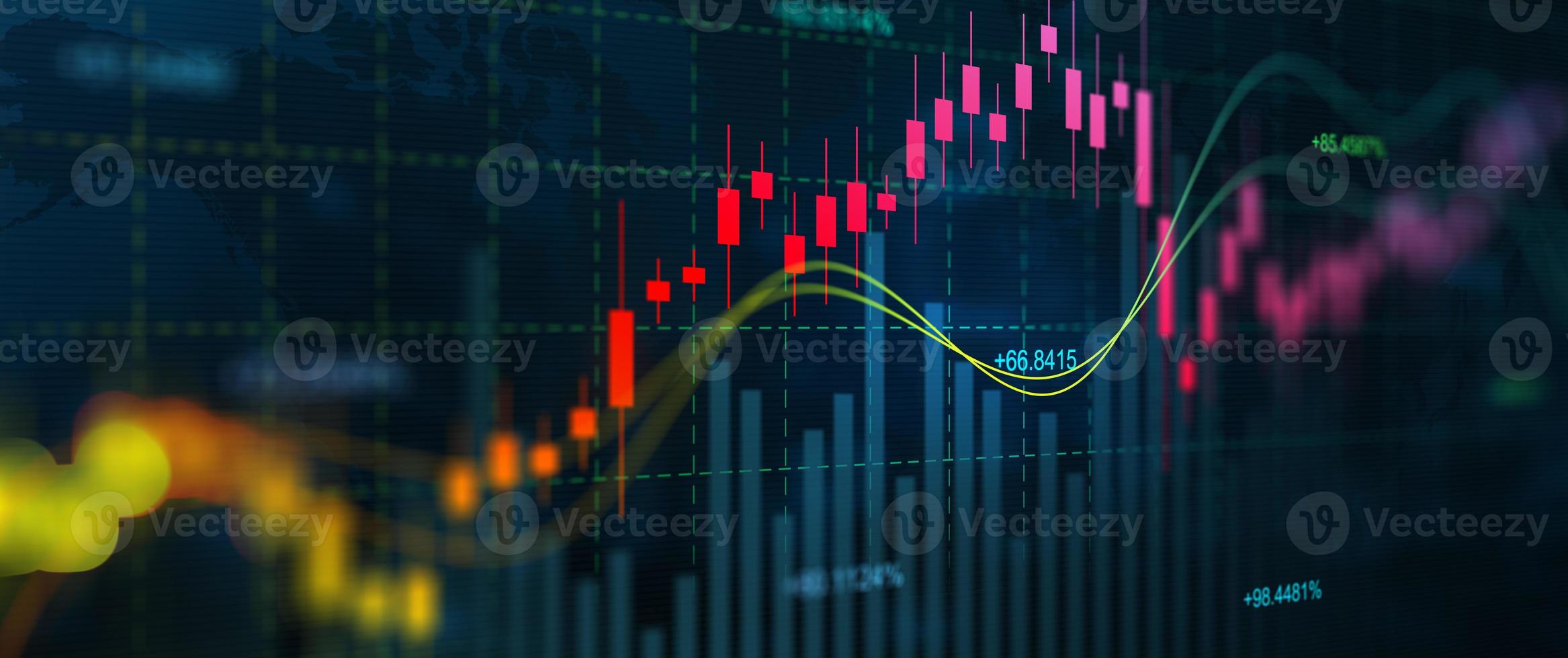 financiële statische analyse. groeigrafiek voor online handel en investeringen. foto