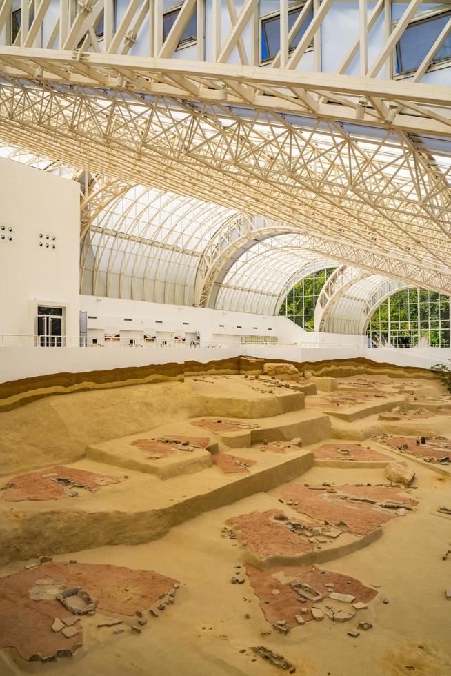 boljetin, servië, 2021 - detail van museum van lepenski vir in servië. het is belangrijk archeologisch plaats van de mesolithicum ijzer poorten cultuur van de Balkan. foto