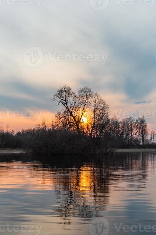 overstroomd weiden in voorjaar foto