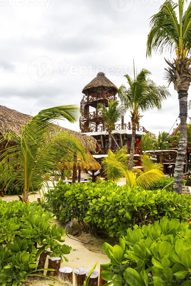 zandige modderige weg wandelpad en natuurlandschap holbox mexico. foto