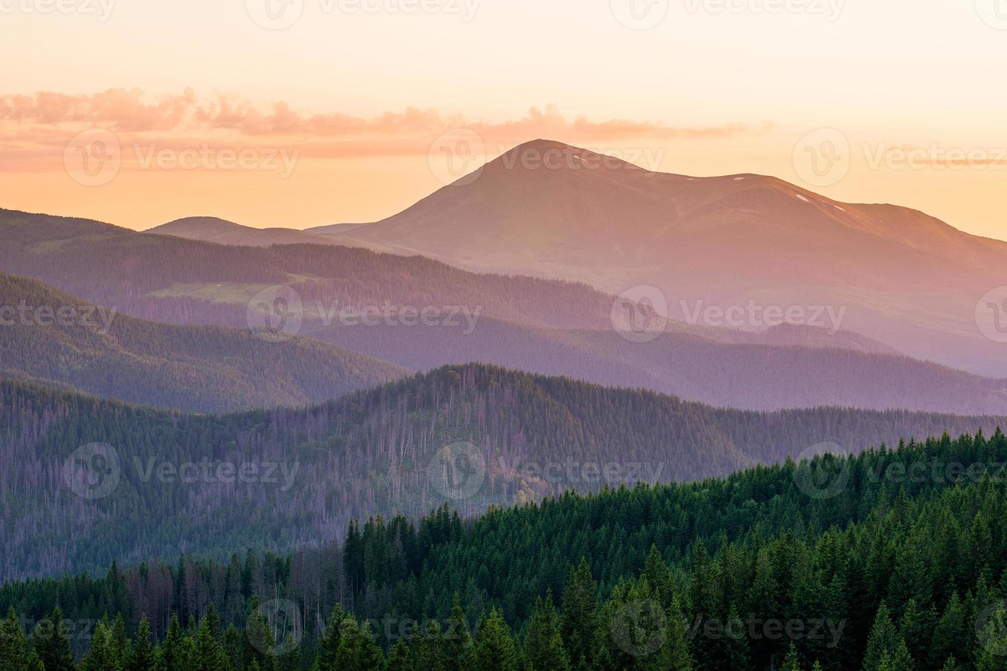 dageraad in bergen Karpaten foto