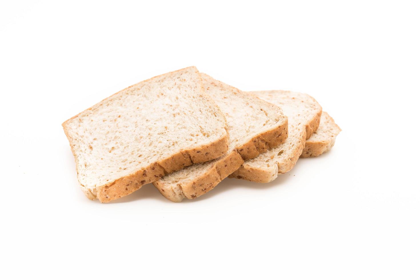 sneetjes brood op witte achtergrond foto