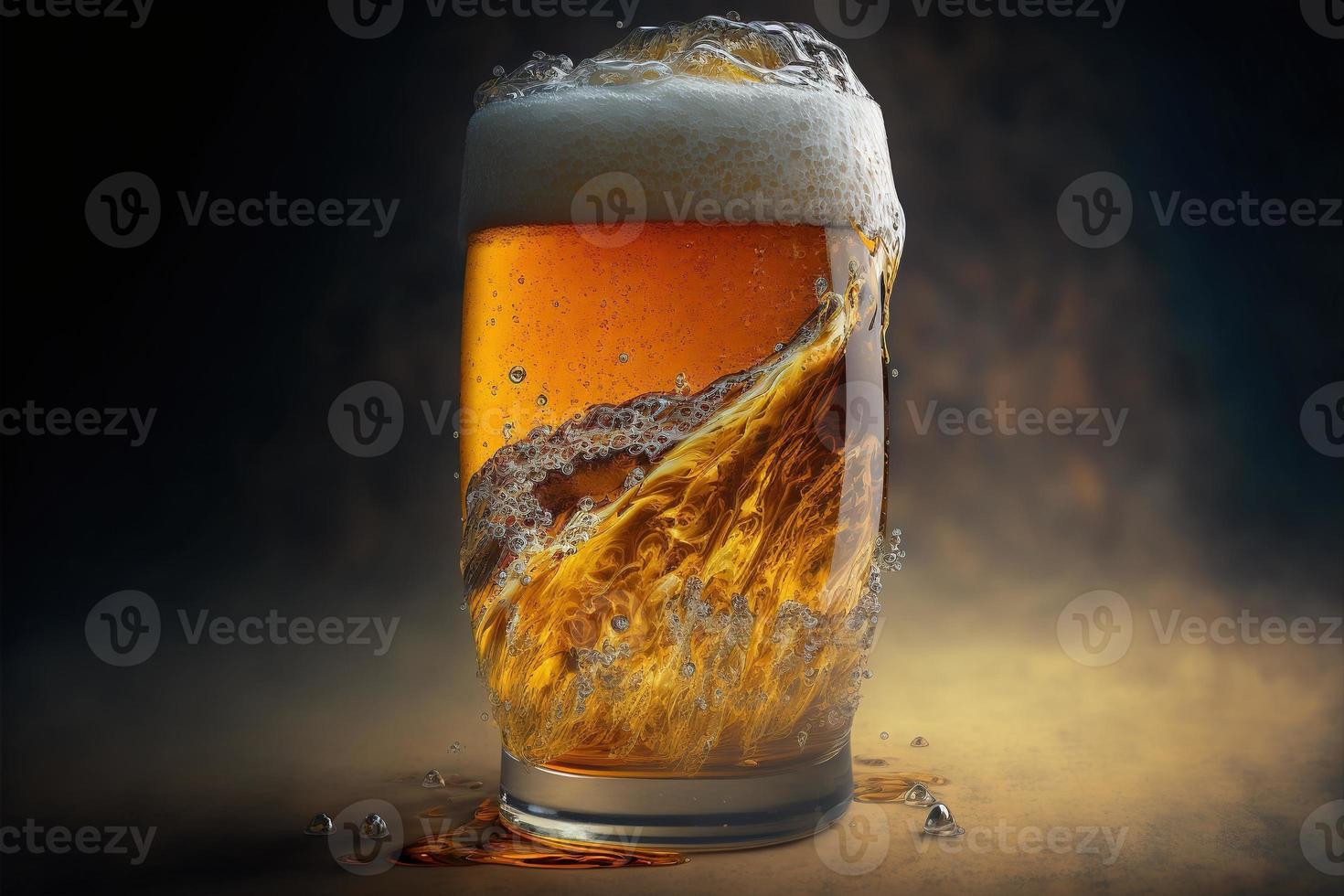 verkoudheid glas gevulde met bier foto