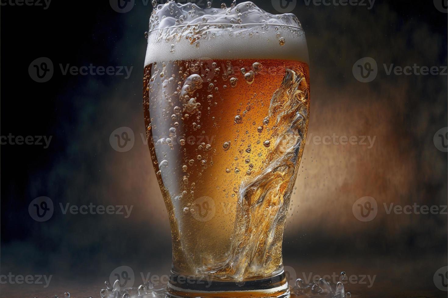 verkoudheid glas gevulde met bier foto
