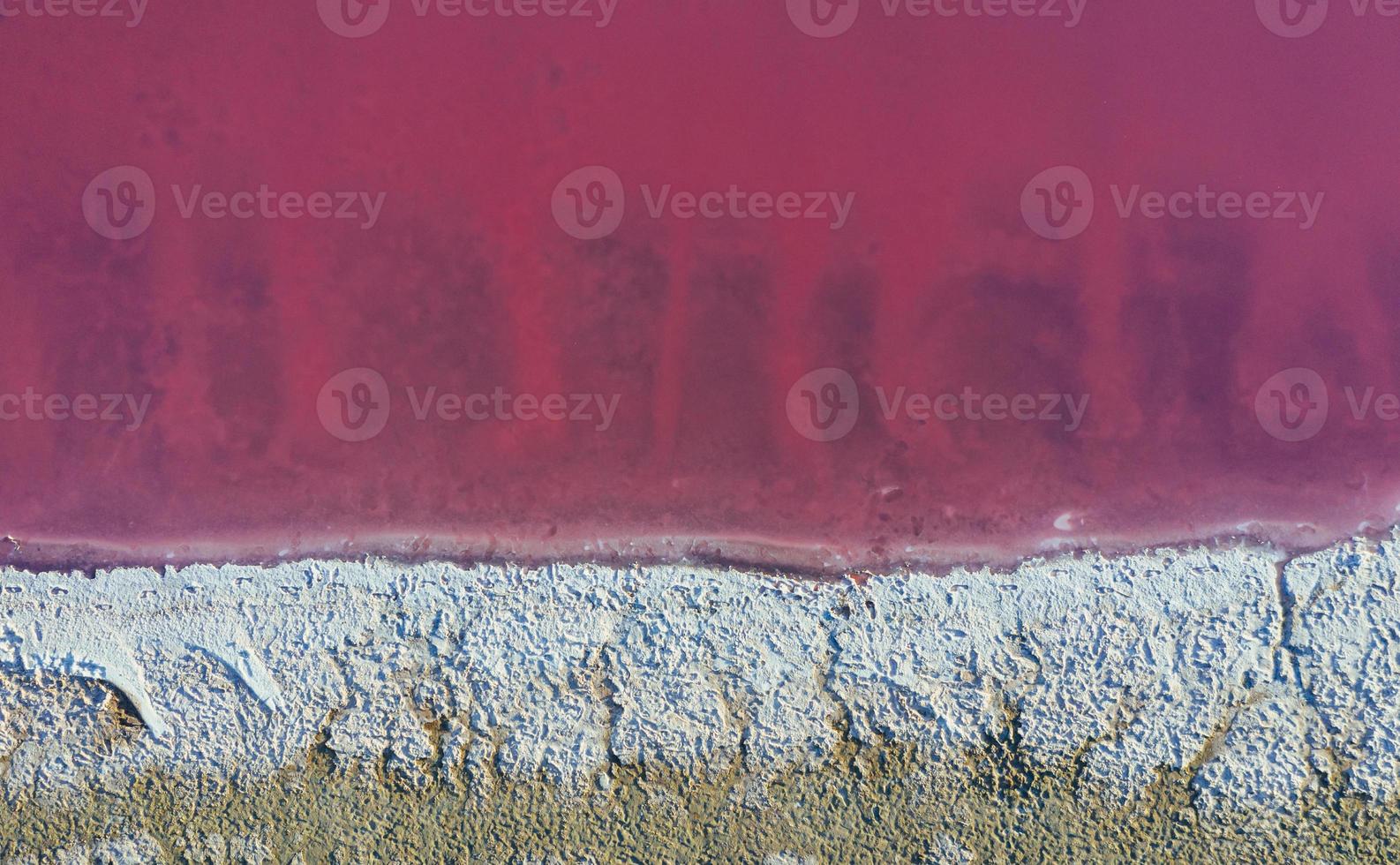 kust met roze water. antenne visie van majestueus landschappen van jarilgach eiland in Oekraïne foto