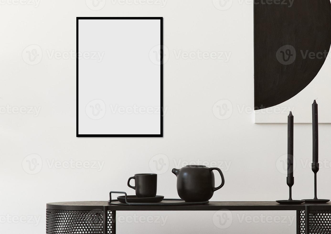 zwart interieur kader mockup foto