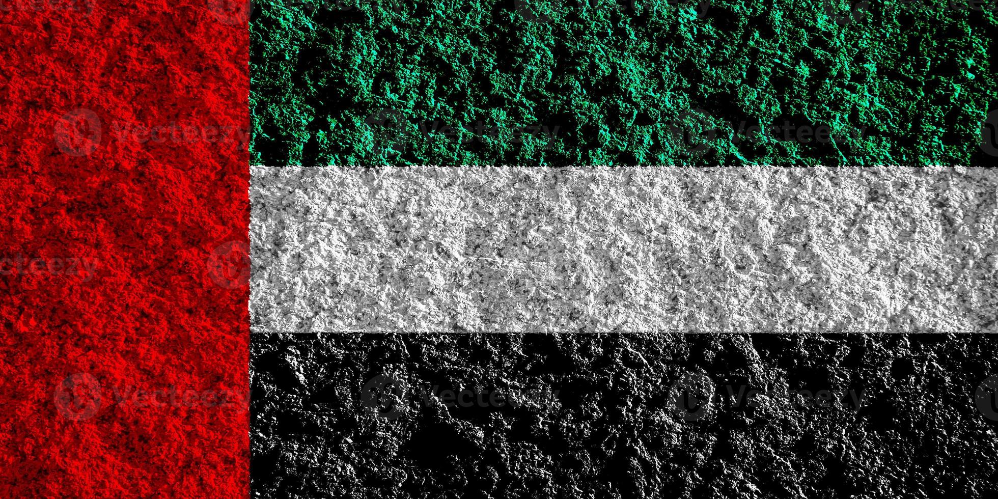 vlag van de Verenigde Arabisch emiraten Aan een getextureerde achtergrond. concept collage. foto