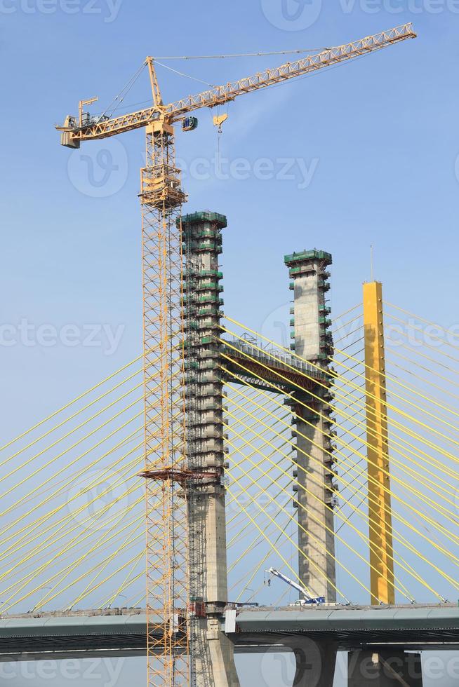 suspensie brug onder bouw, Bangkok, Thailand. foto