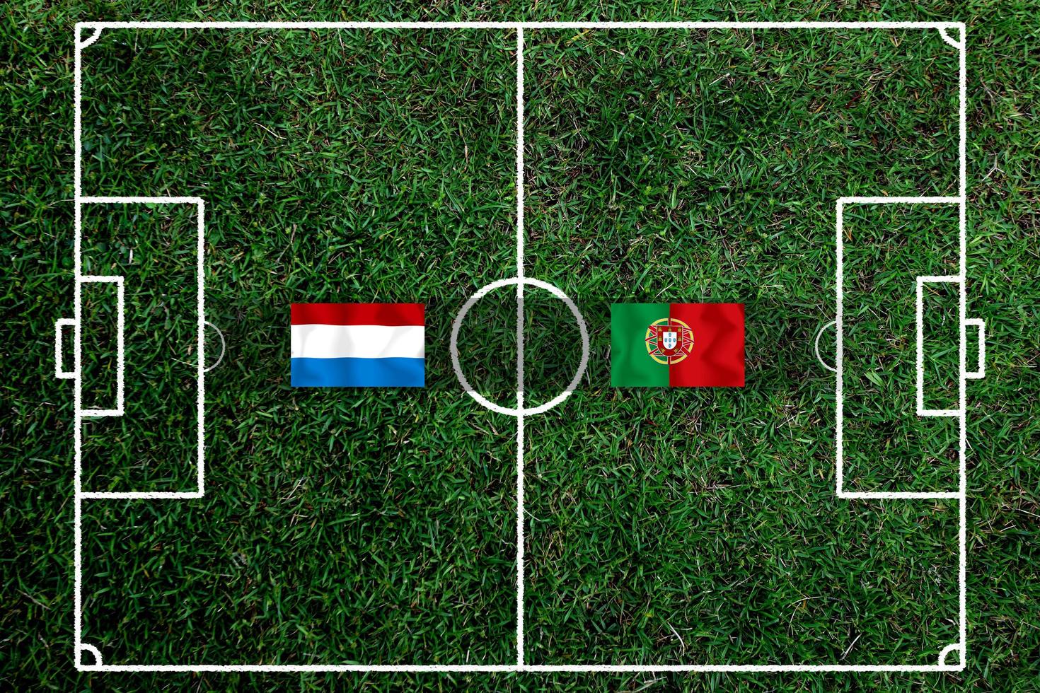 Amerikaans voetbal kop wedstrijd tussen de nationaal Nederland en nationaal Portugees. foto