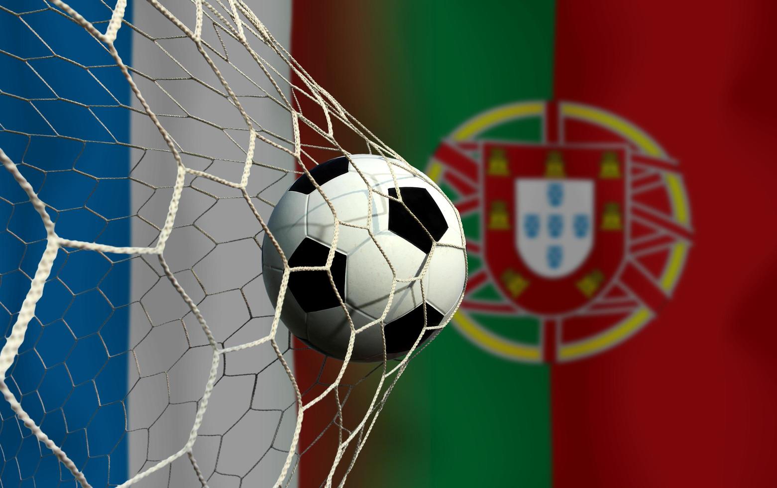 Amerikaans voetbal kop wedstrijd tussen de nationaal Frankrijk en nationaal Portugees. foto