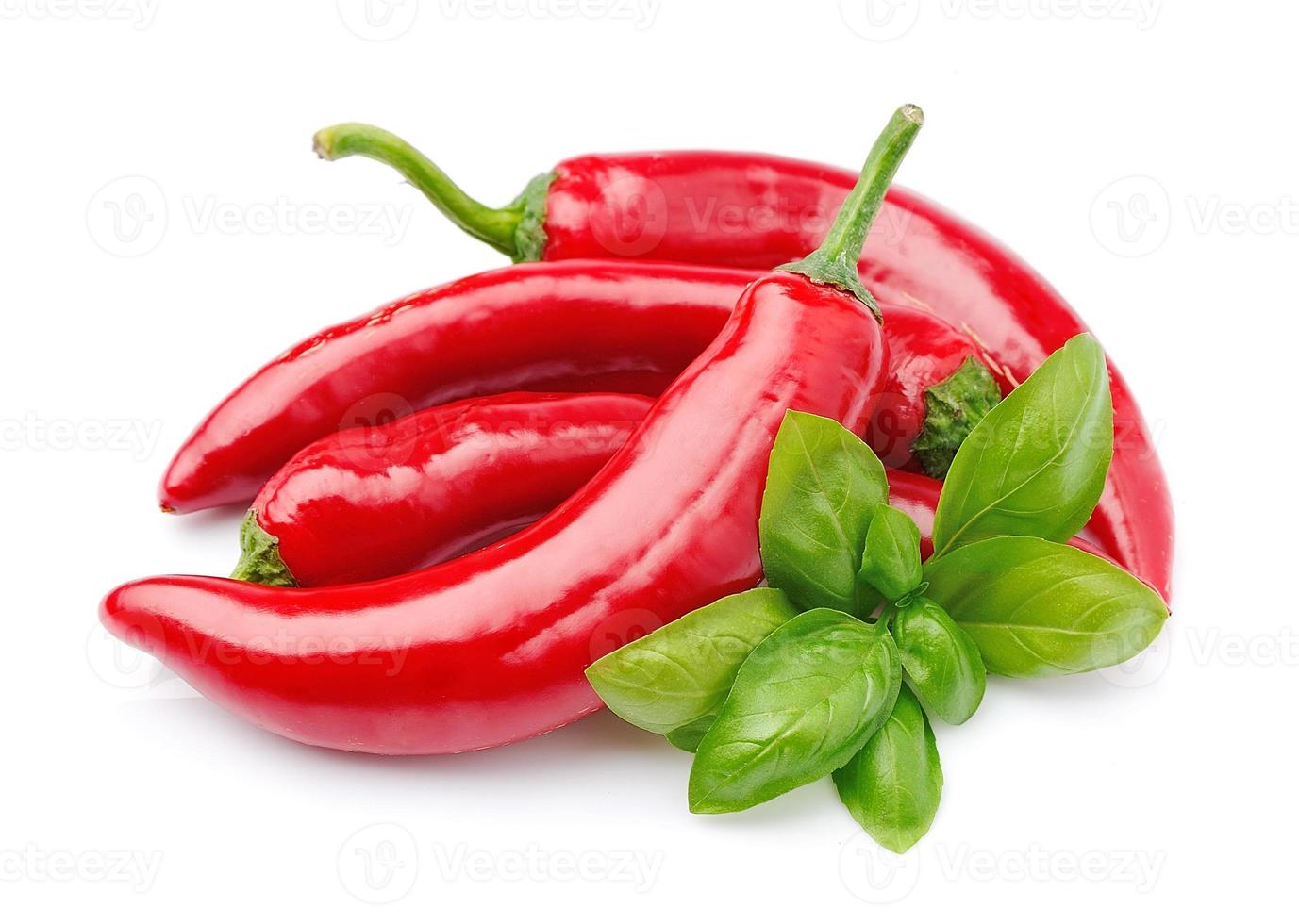 Chili peper met basilicum foto