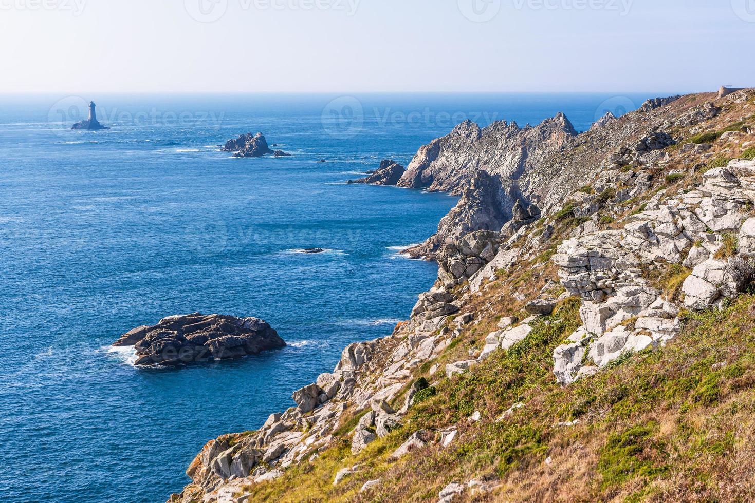 toneel- visie van pointe du raz voorgebergte in Bretagne Frankrijk foto