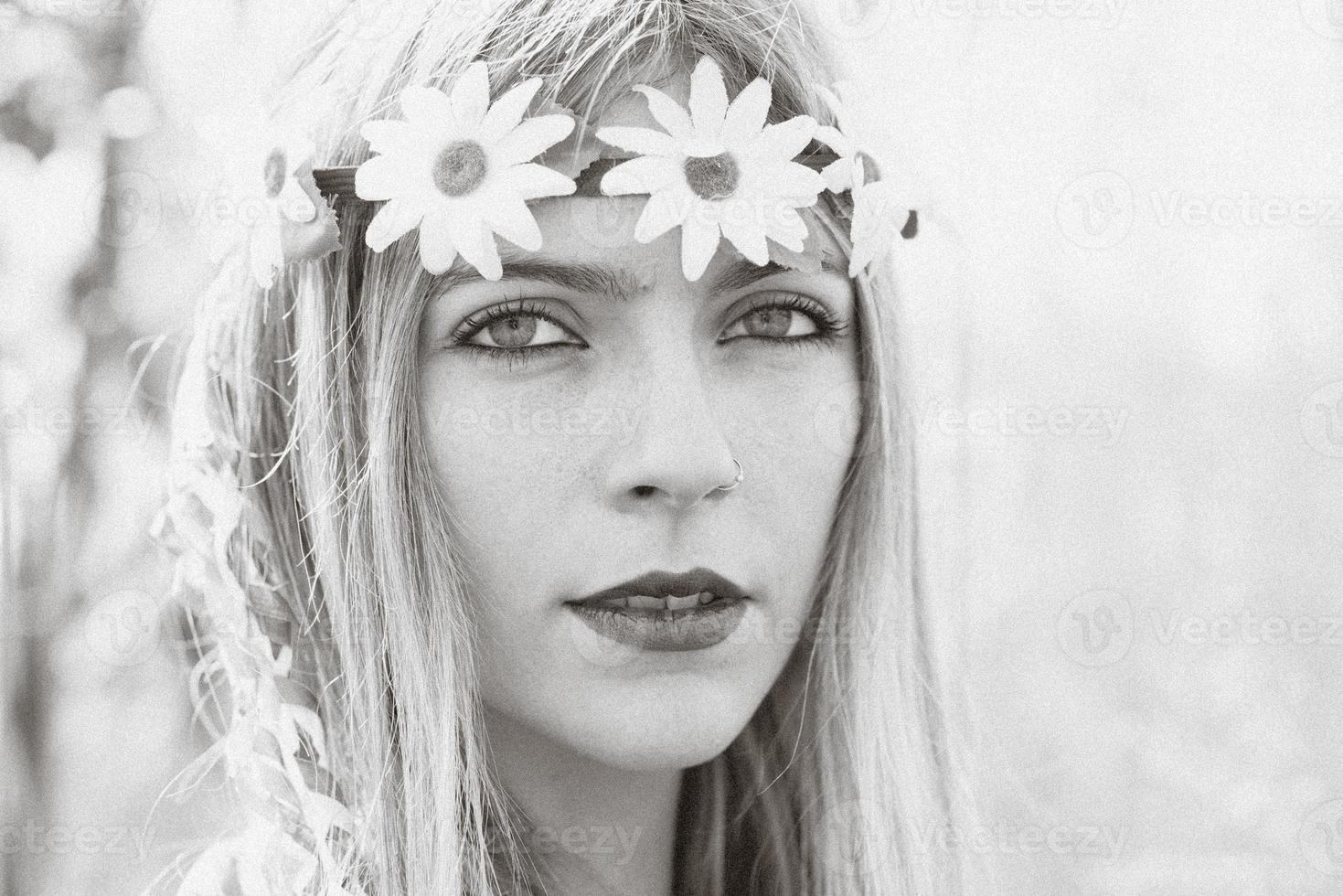 hippie meisje - 1970 stijl foto