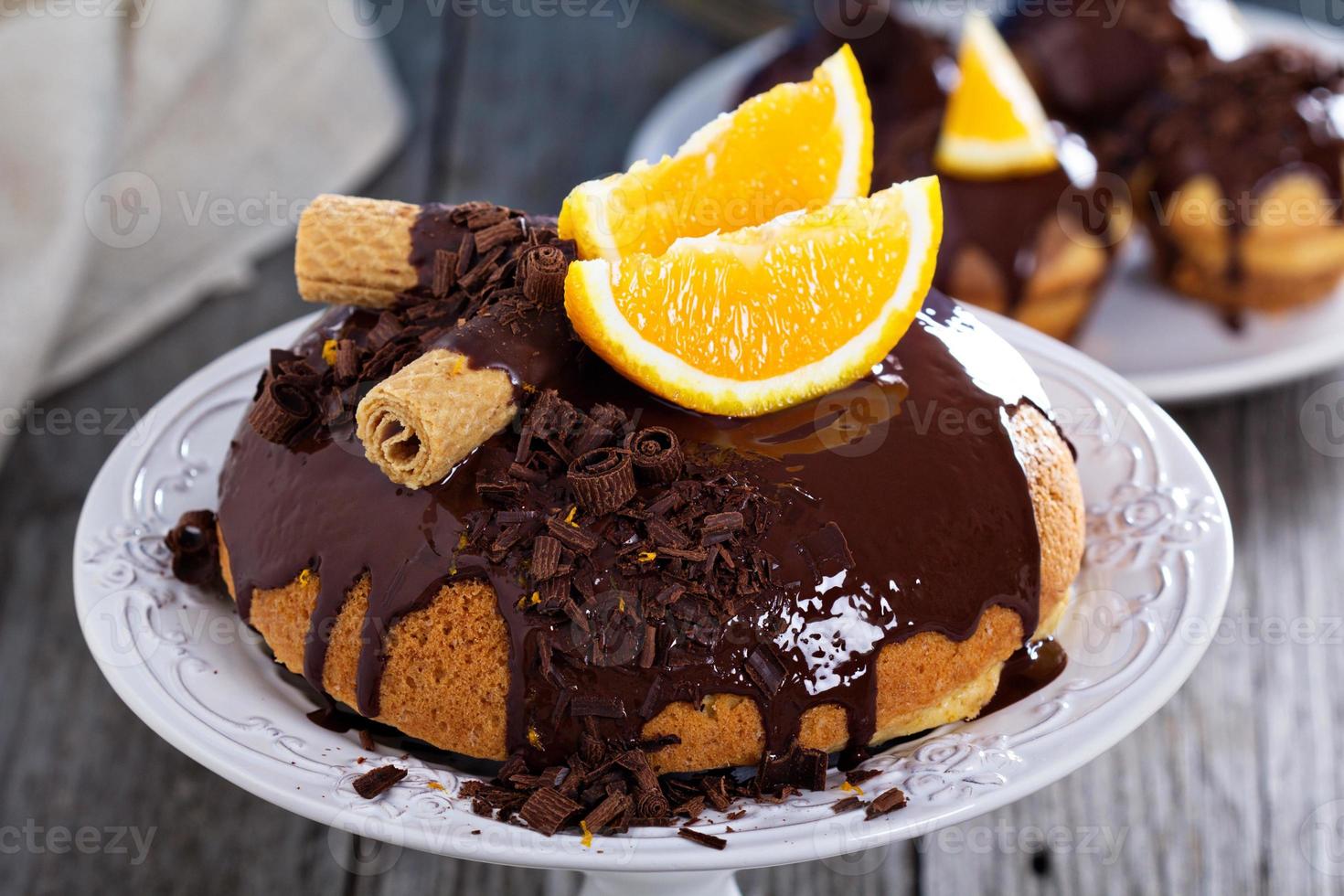 chocola oranje marmeren taart foto
