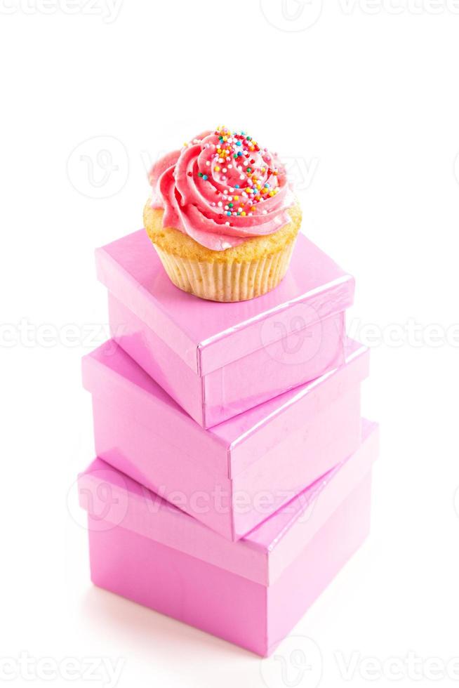 cupcakes met glimmertjes en hagelslag foto