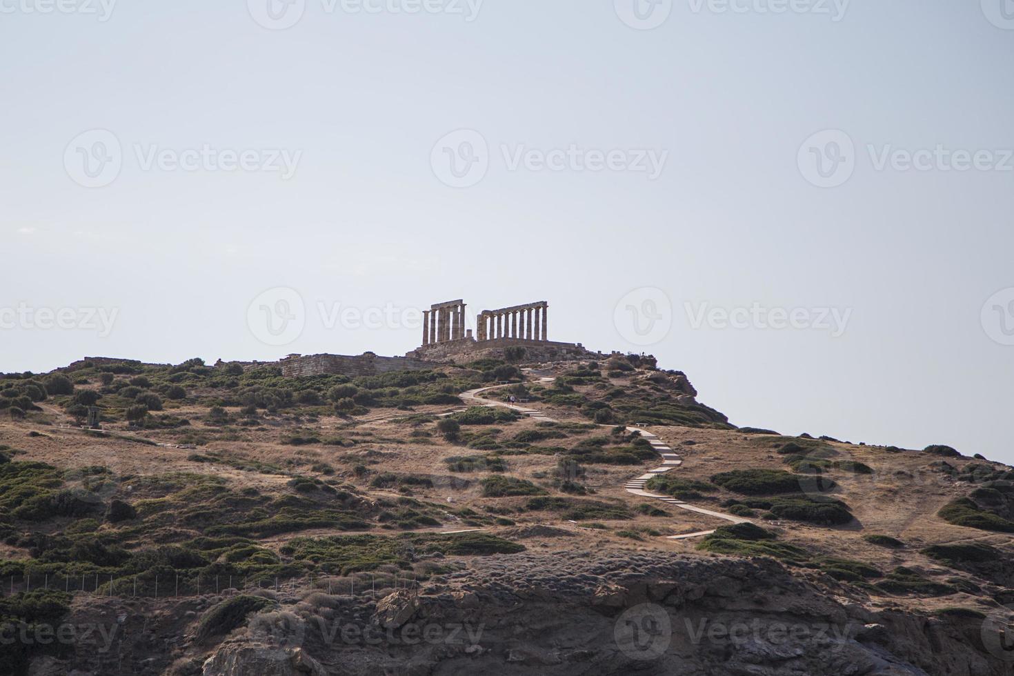 tempel van Poseidon Bij kaap geluid, Griekenland foto