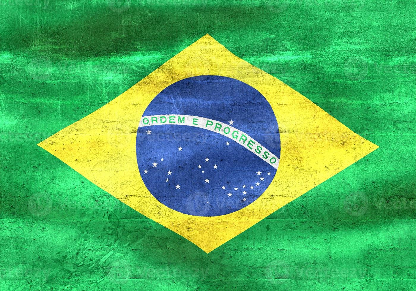 vlag van brazilië - realistische wapperende stoffen vlag foto