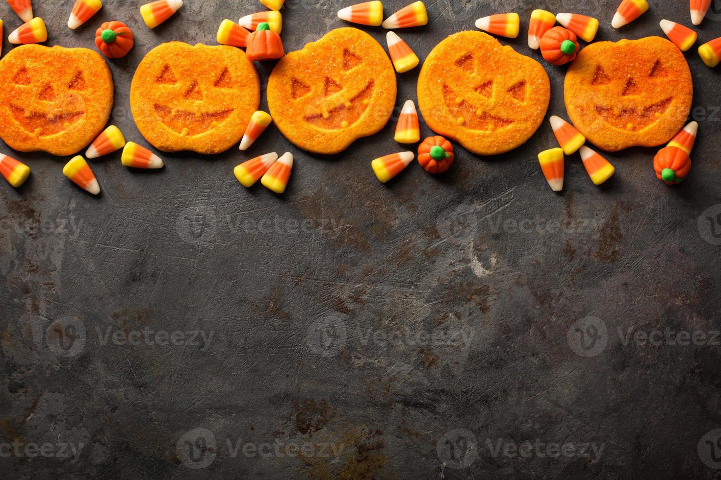 halloween pompoen koekjes en snoep foto