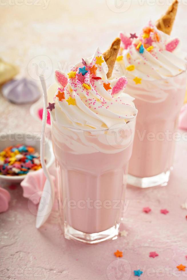 eenhoorn milkshakes met hagelslag foto