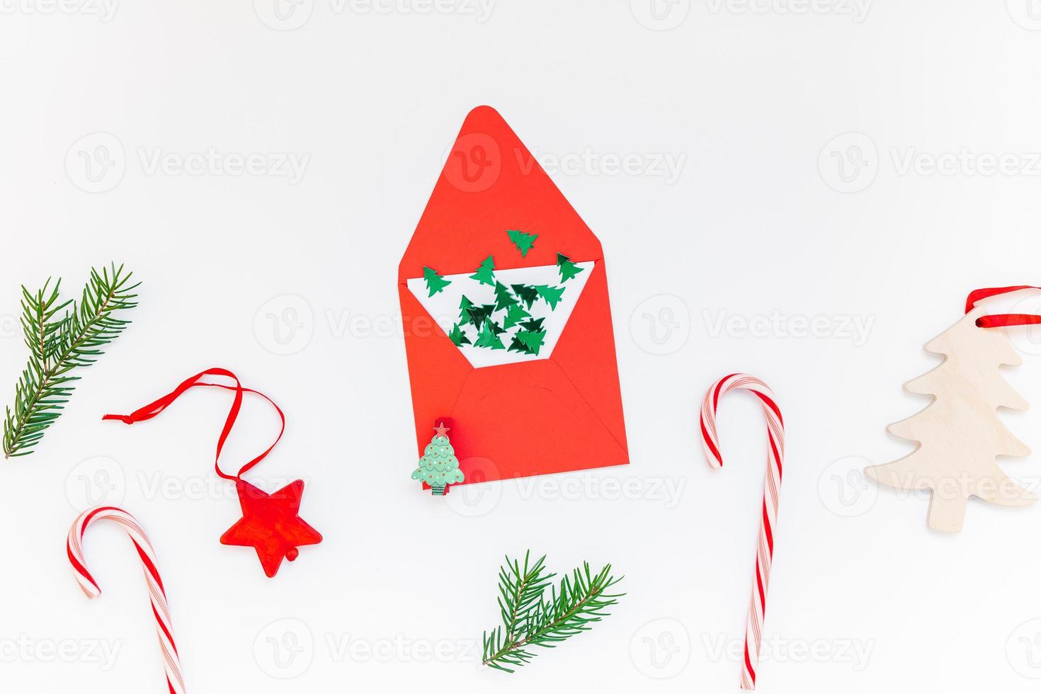 Kerstmis decoratie patroon Aan wit achtergrond foto