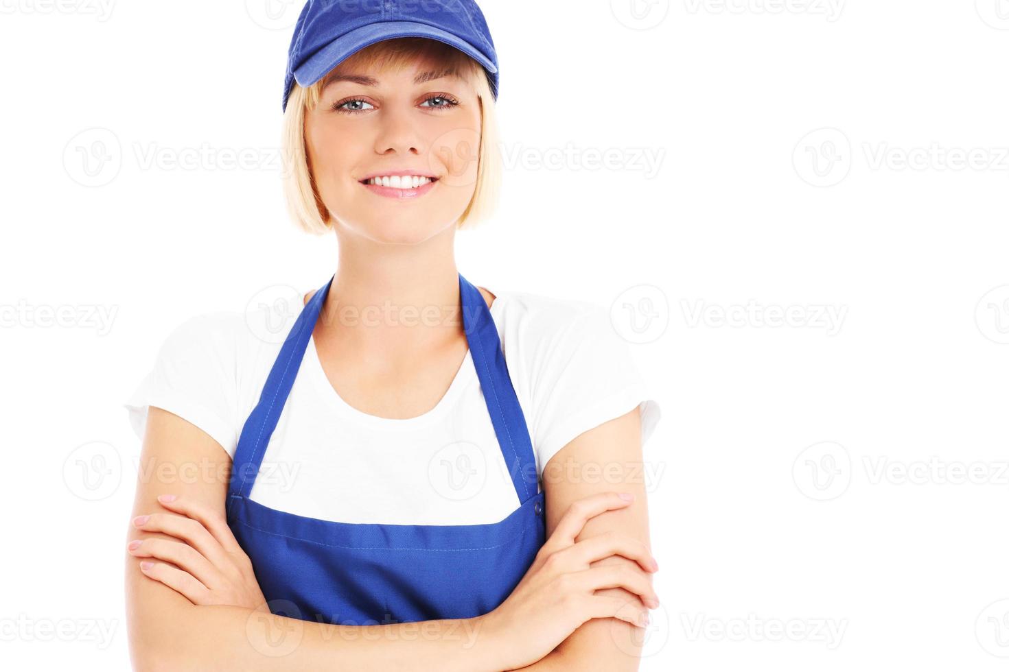 mooi vrouw in uniform foto