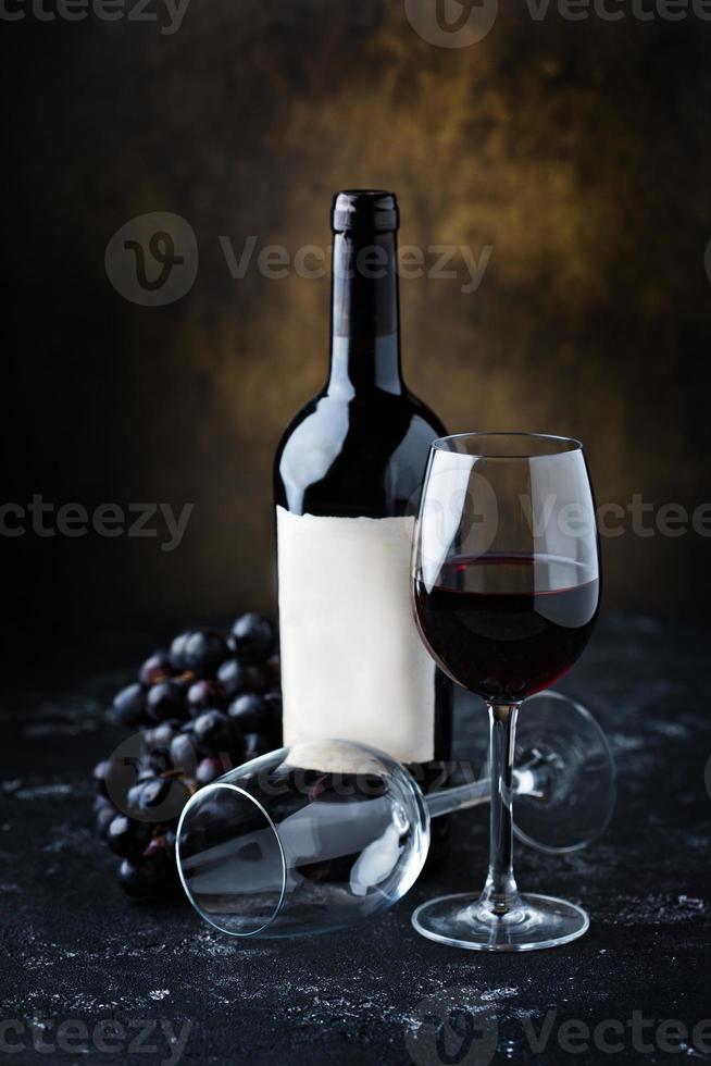 rood wijn en bril foto