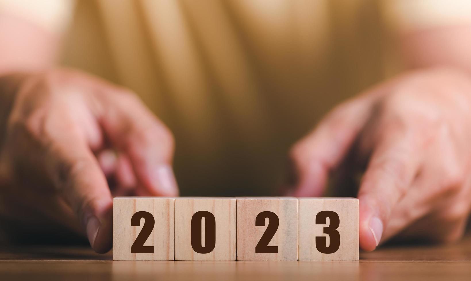 nieuw jaar 2023 begin concept, bedrijf gericht op en focus concept, de groei en doel van de organisatie, evenement planning en doelen in 2023, te beginnen een nieuw bedrijf foto