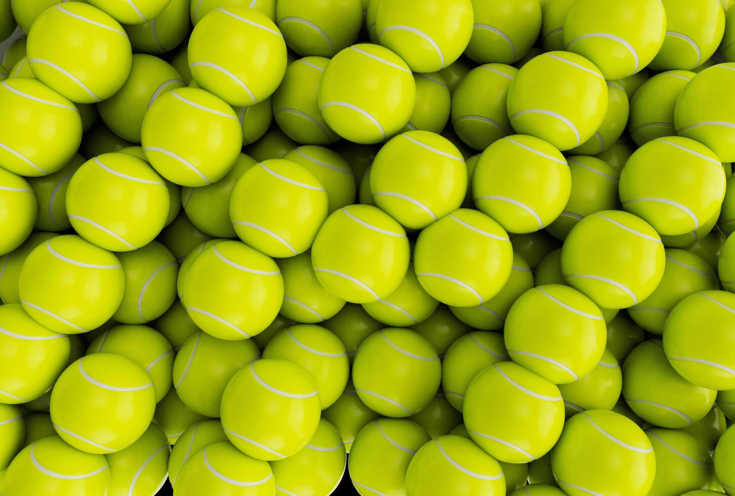 3d illustratie renderen minimaal tennis ballen stapel achtergrond. foto