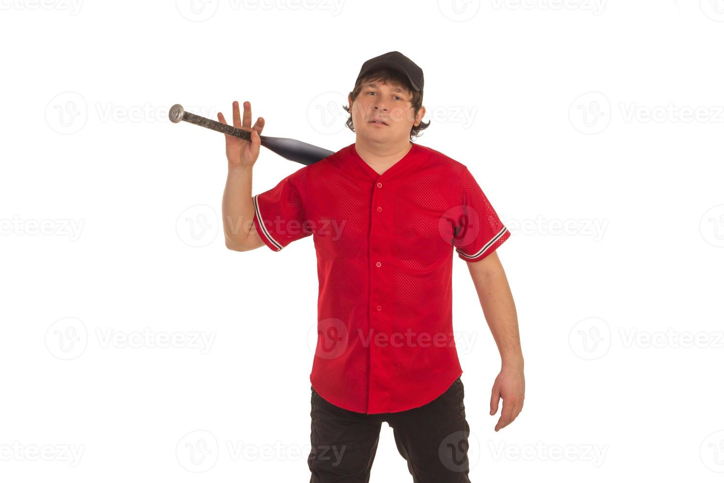 honkbal speler met een knuppel foto