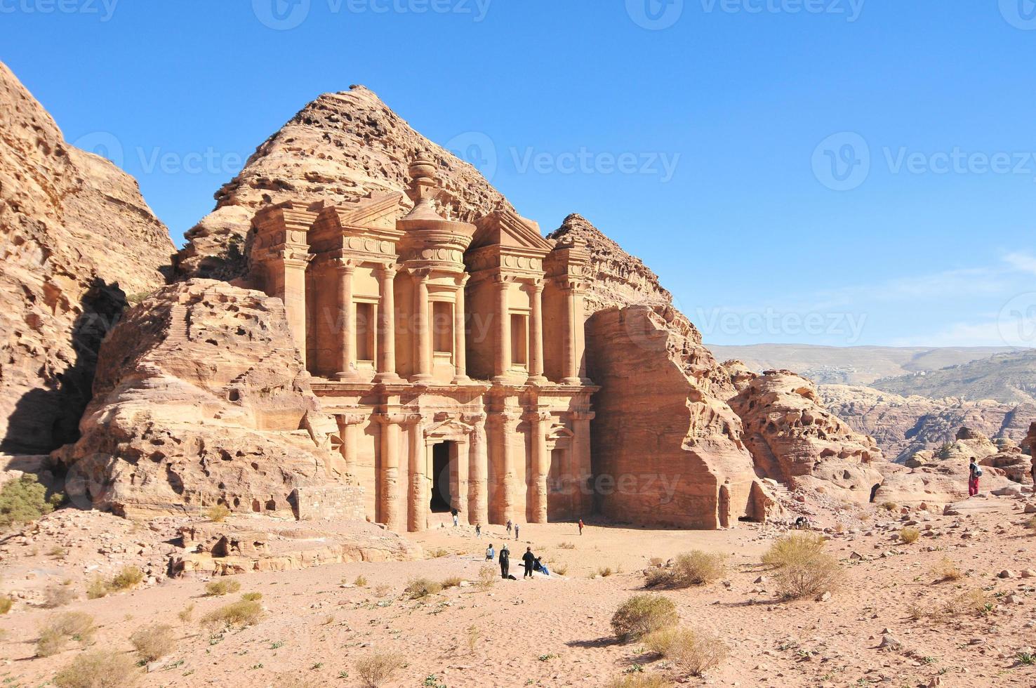 advertentie hun, de klooster tempel, petra, Jordanië foto