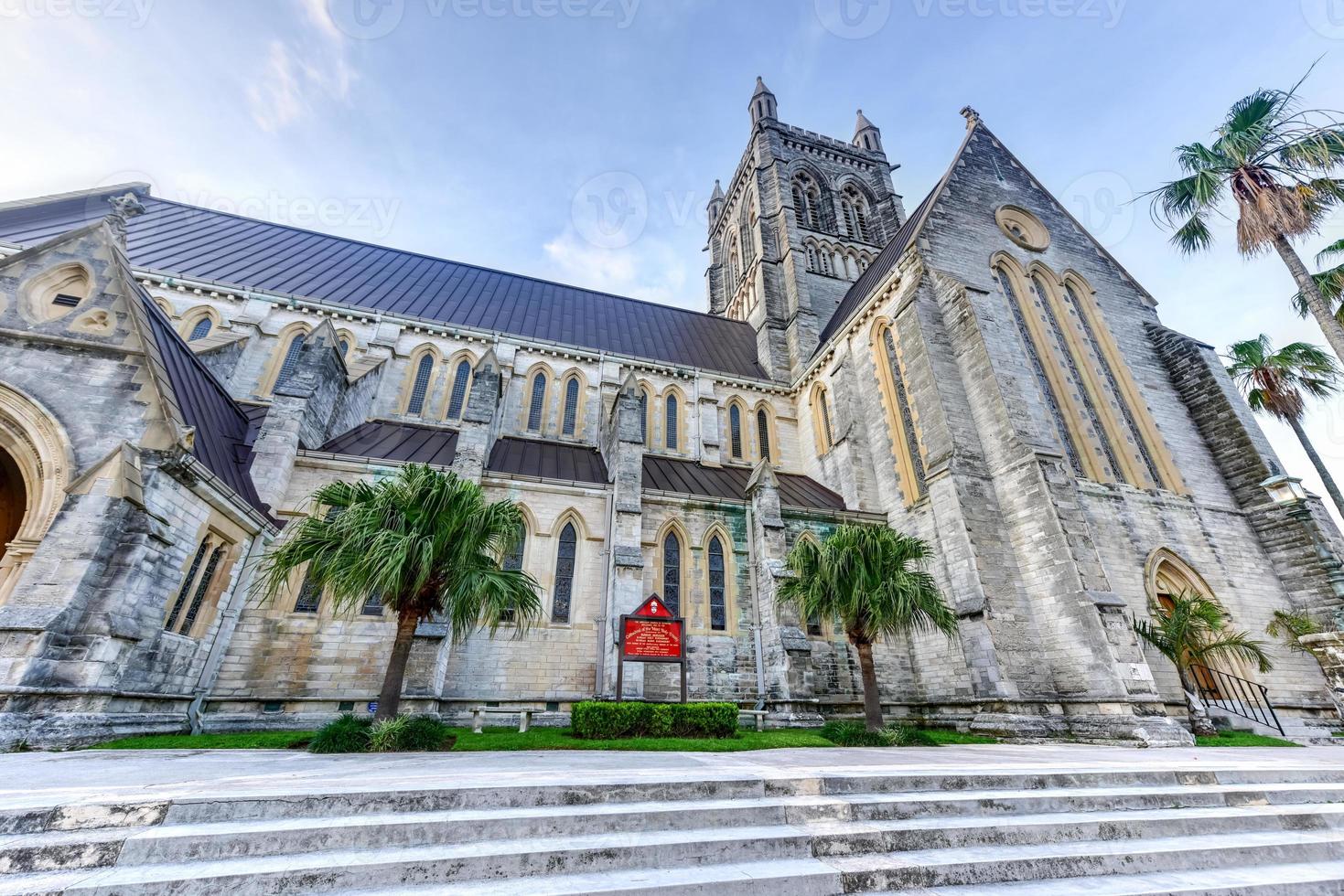 de kathedraal van de meest heilig drie-eenheid is een anglicaans kathedraal gelegen Aan kerk straat in hamilton, bermuda. foto