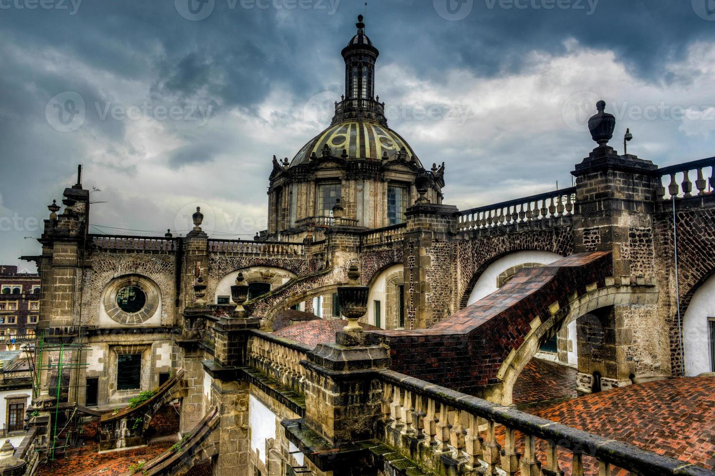 kathedraal grootstedelijk, Mexico stad, dak visie foto