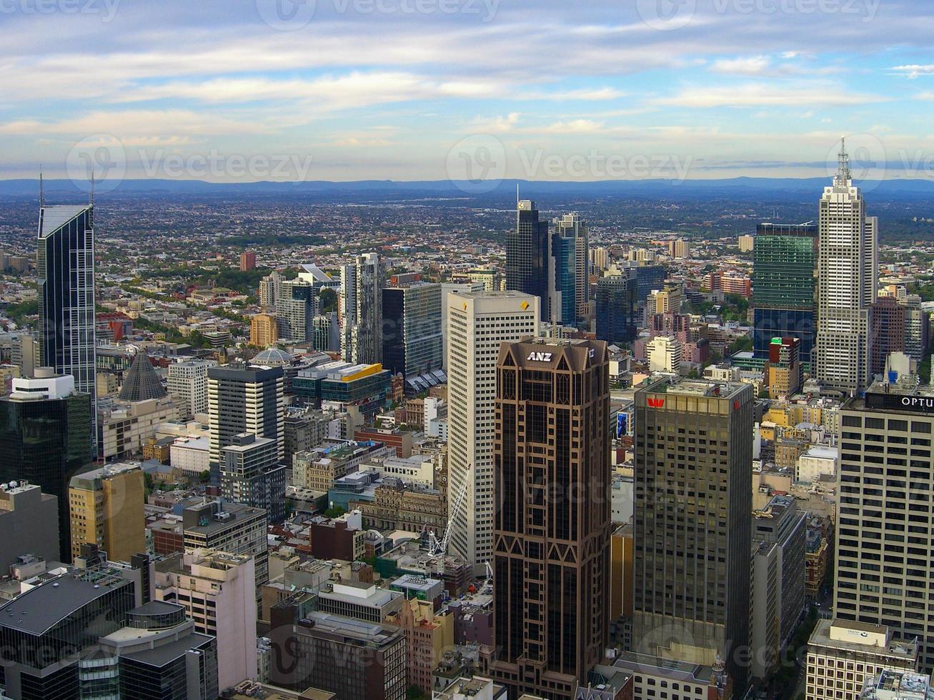 melbourne, Australië - bederven 18, 2006 - antenne visie van de centraal bedrijf wijk van melbourne, Australië horizon. foto