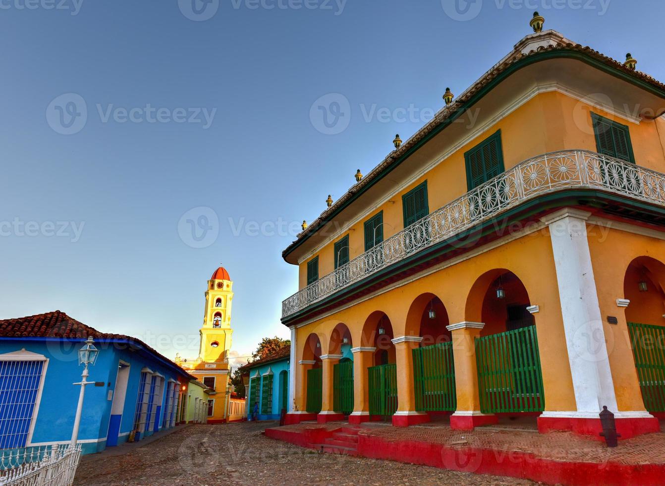 palacio brunet in de plein burgemeester in de centrum van Trinidad, Cuba, een UNESCO wereld erfgoed plaats. foto